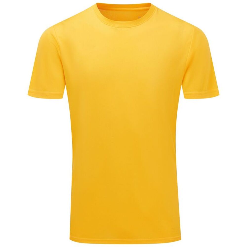 TriDri Mens Ion-Charge Textured Recycled T-Shirt / Sun Yellow